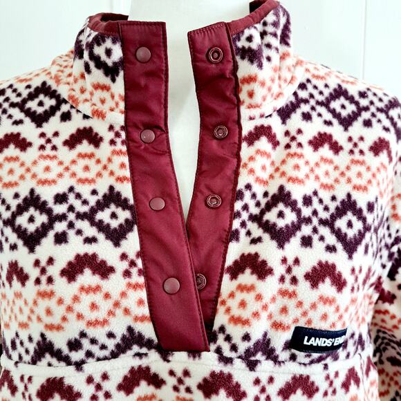Lands' End Heritage Classic Fleece Snap Neck Pullover - Picture 7 of 9